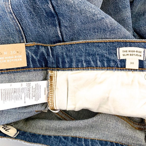 MADEWELL High Rise Slim Boyjean Tencel Edition in Neal Wash Size 30 - Picture 9 of 12